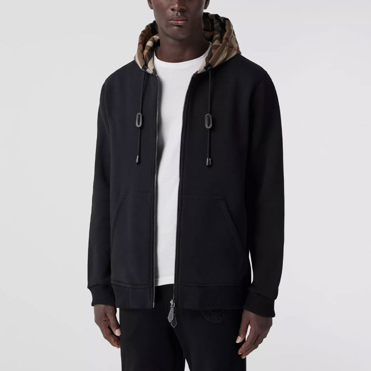 Burberry SS22 Logo Print Checkered Hoodie Black - Fashion. 80480261 圖 5