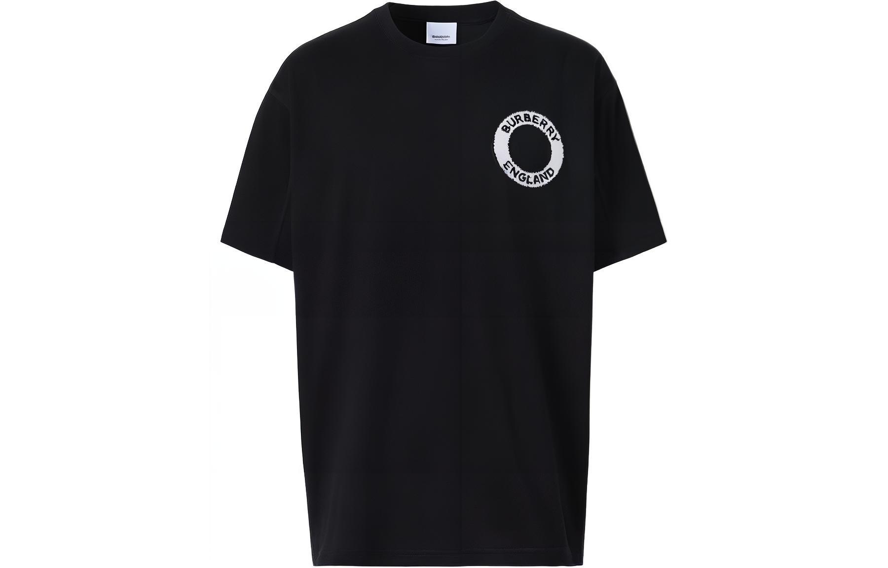 Burberry SS22 Logo Print Crewneck Pullover T-Shirt Black . 80602231