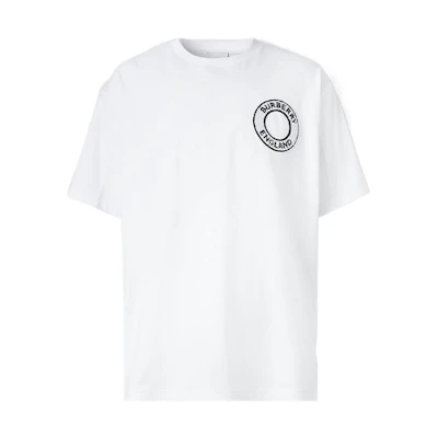 Burberry SS22 Logo Print Crewneck White T-Shirt for Men 80579801