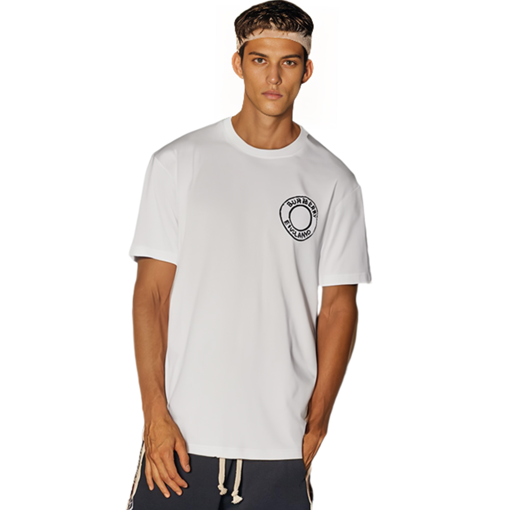 Burberry SS22 Logo Print Crewneck White T-Shirt for Men 80579801 圖 3