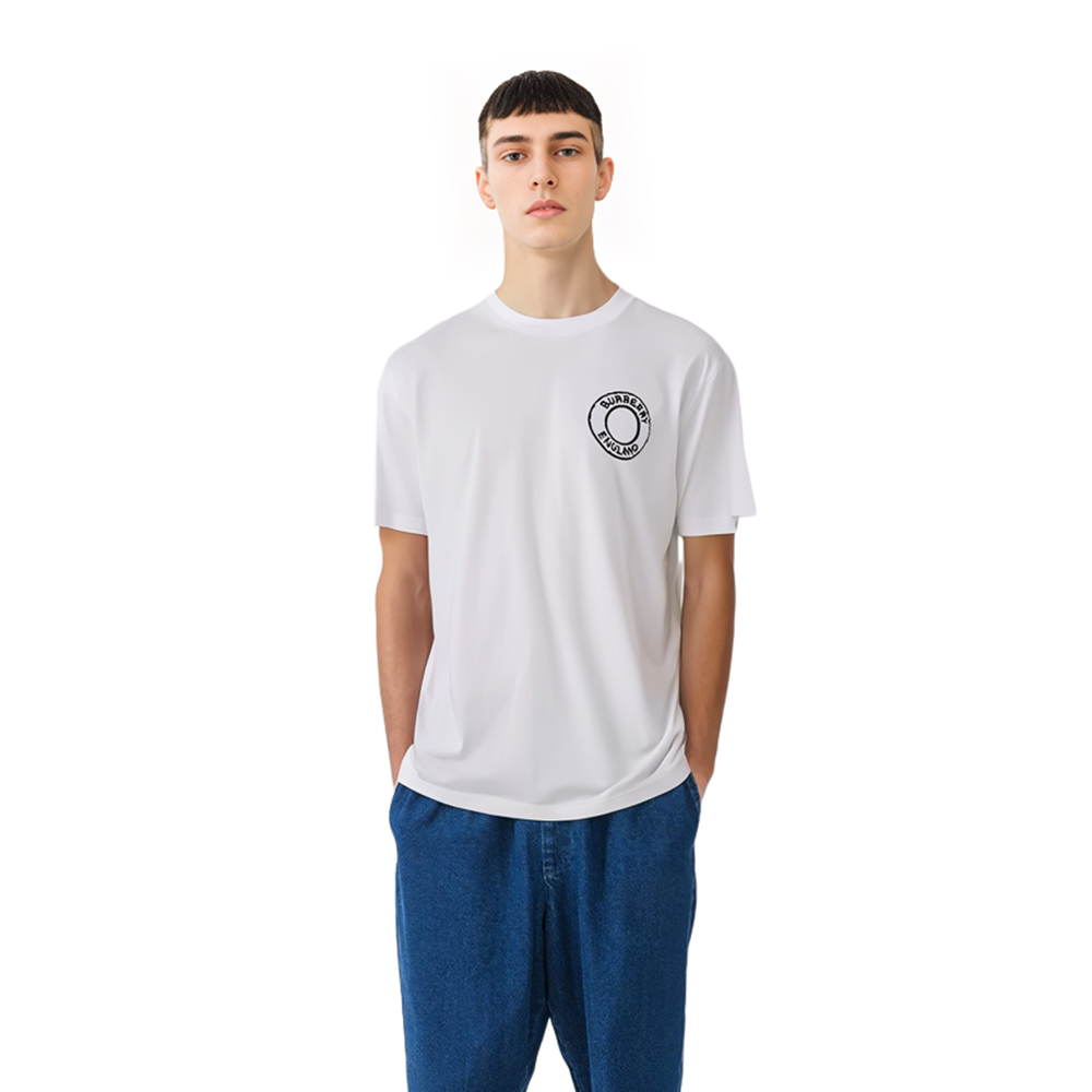 Burberry SS22 Logo Print Crewneck White T-Shirt for Men 80579801 圖 4