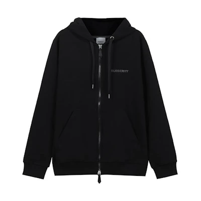 Burberry SS22 Logo Stretch Cotton Hoodie Black . 80482601