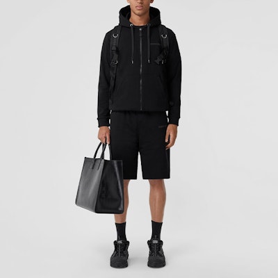 버버리 SS22 로고 스트레치 코튼 후디 블랙. 80482601 Shop 버버리 SS22 로고 스트레치 코튼 후디 블랙. 80482601