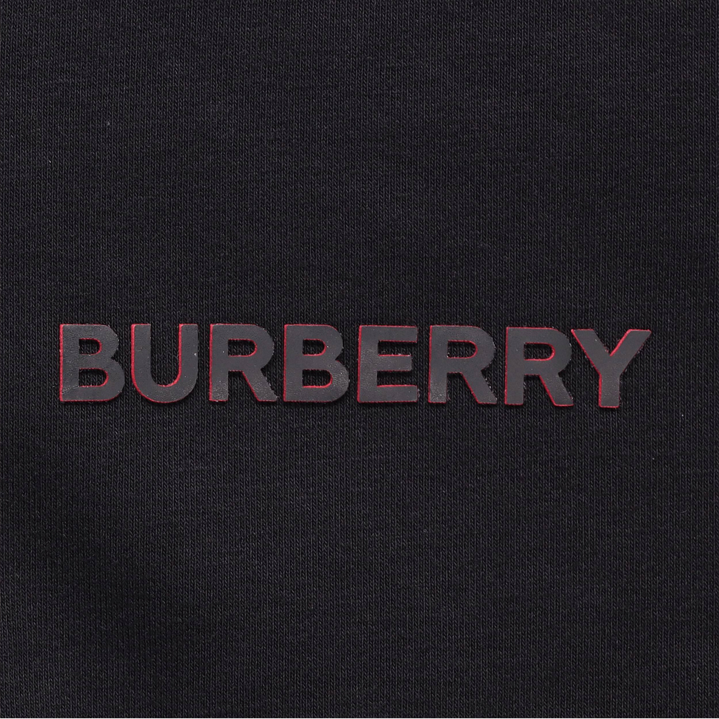 Sizing 버버리 SS22 로고 스트레치 코튼 후디 블랙. 80482601