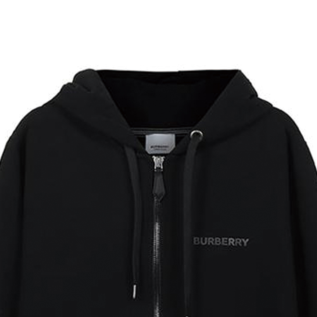 Cheap 버버리 SS22 로고 스트레치 코튼 후디 블랙. 80482601