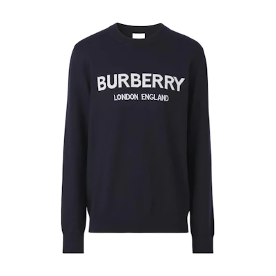 Burberry SS22 Logo Wool Blend Knit Sweater Black 80511281