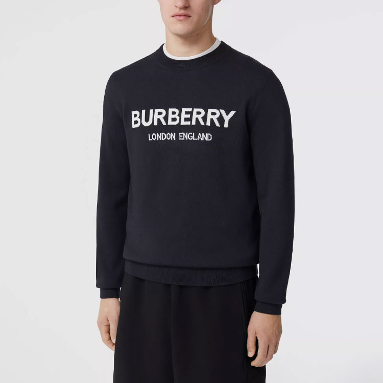 Purchase Burberry SS22 Logo Baju Wool Blend Knit Hitam 80511281