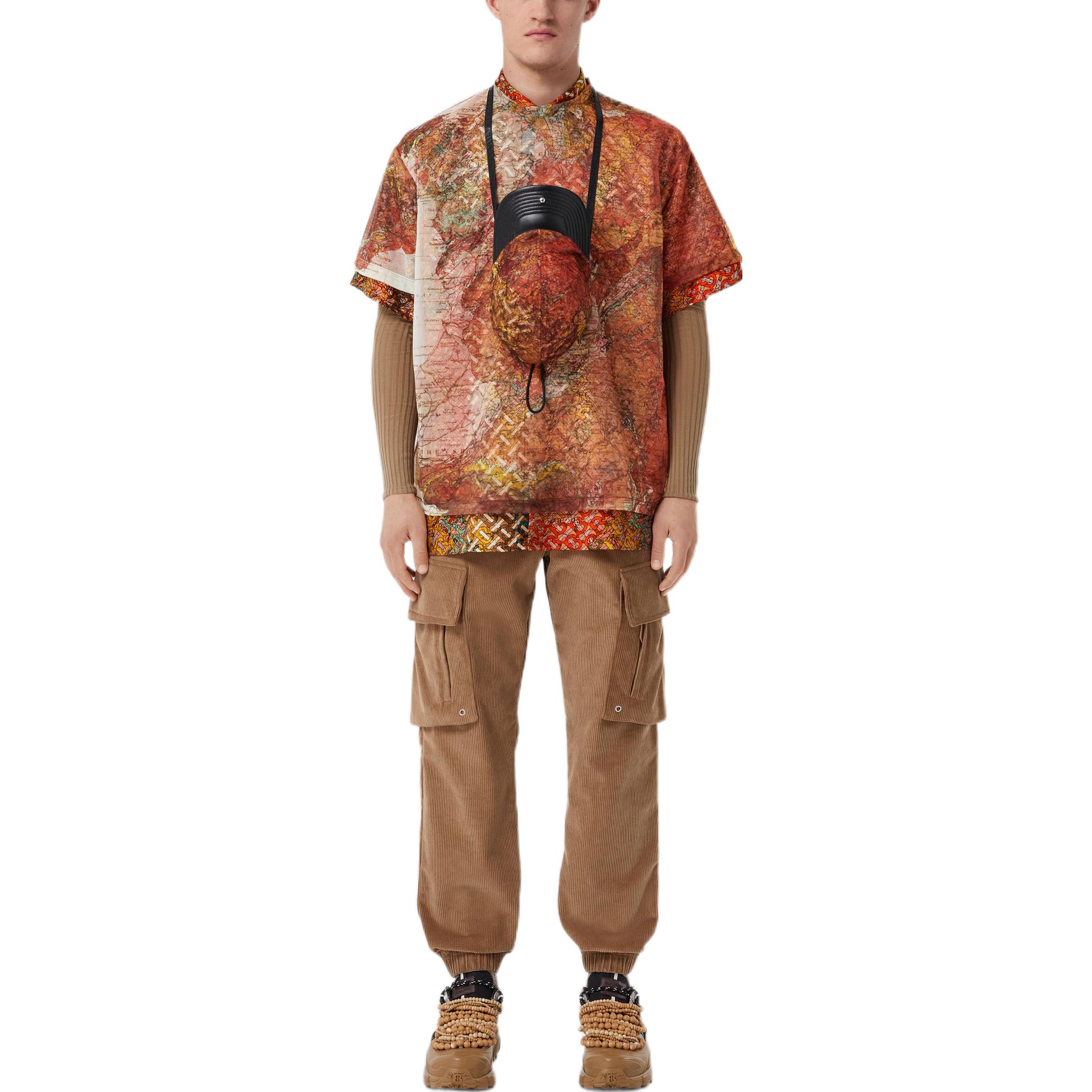 Burberry SS22 Map Print Oversized Orange T-Shirt for Men. 80545641 圖 3