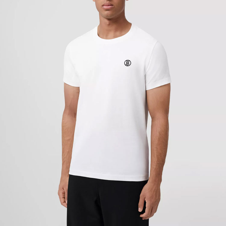 Details for Burberry SS22 Monogram Cotton Short Sleeve T-Shirt  White 80534221