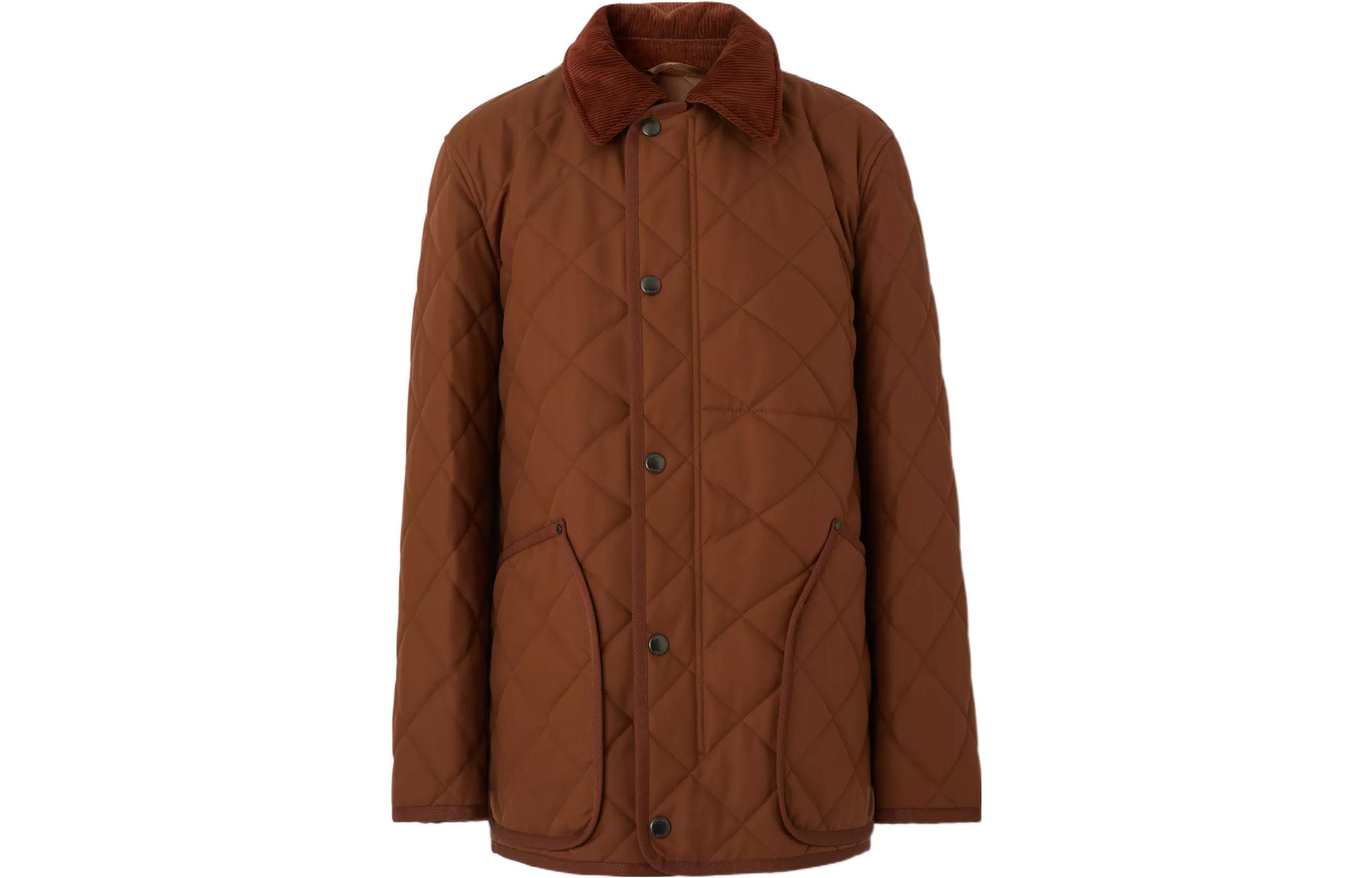 Burberry SS22 Orange Diamond Quilted Check Jacket for Men 80489711