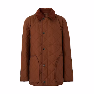 Burberry SS22 Orange Diamond Quilted Check Jacket for Men 80489711