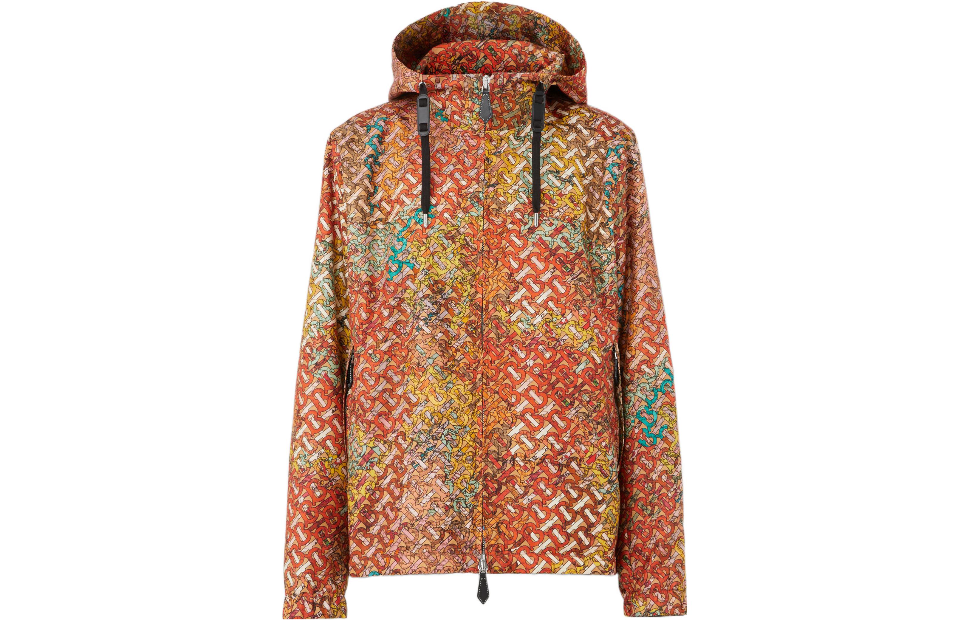 Burberry SS22 Orange Logo Hoodie Zip-Up Long Sleeve Jacket 80544681