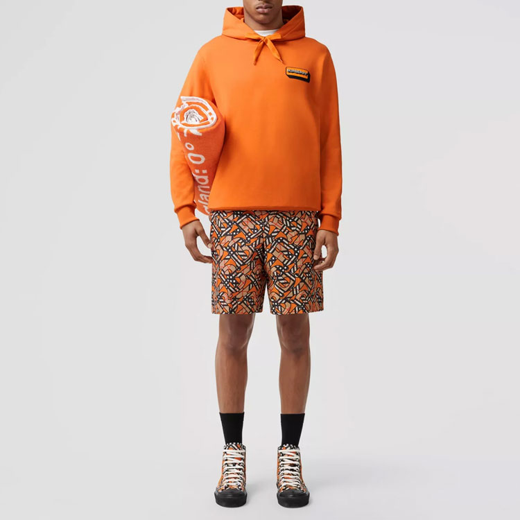 Burberry SS22 Orange Logo Patch Pullover Hoodie Unisex. 80572591 圖 3