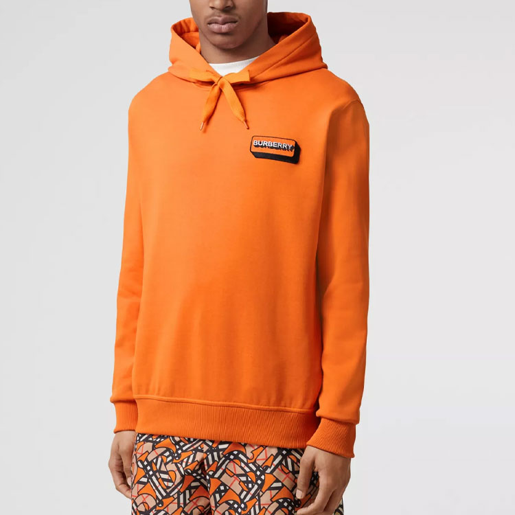 Burberry SS22 Orange Logo Patch Pullover Hoodie Unisex. 80572591 圖 5
