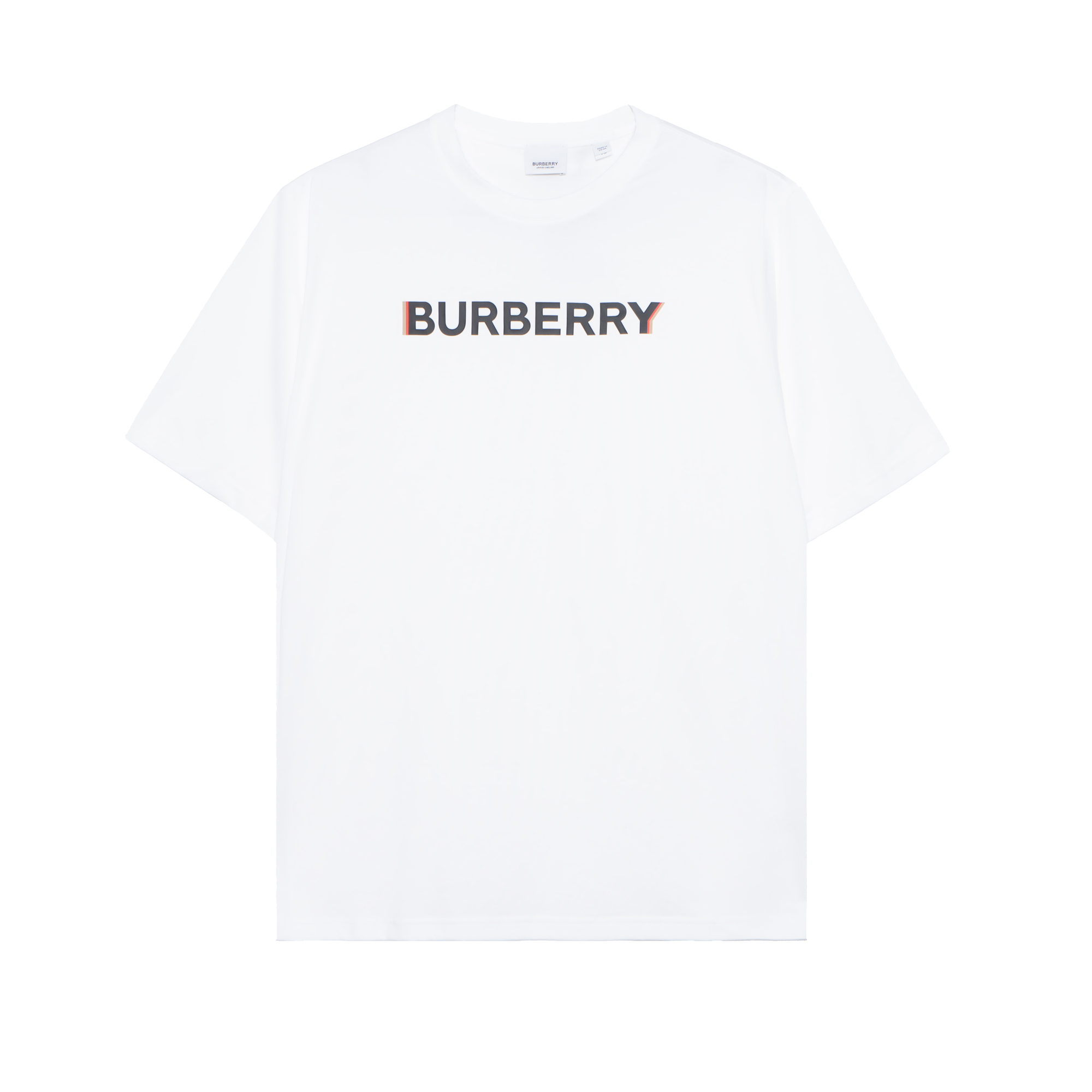 Burberry SS22 Oversized Logo Print White Short Sleeve T-Shirt for Men. 80530091