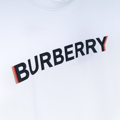 Burberry SS22 Oversized Logo Print White Short Sleeve T-Shirt for Men. 80530091 Cheap Burberry SS22 Oversized Logo Print White Short Sleeve T-Shirt for Men. 80530091