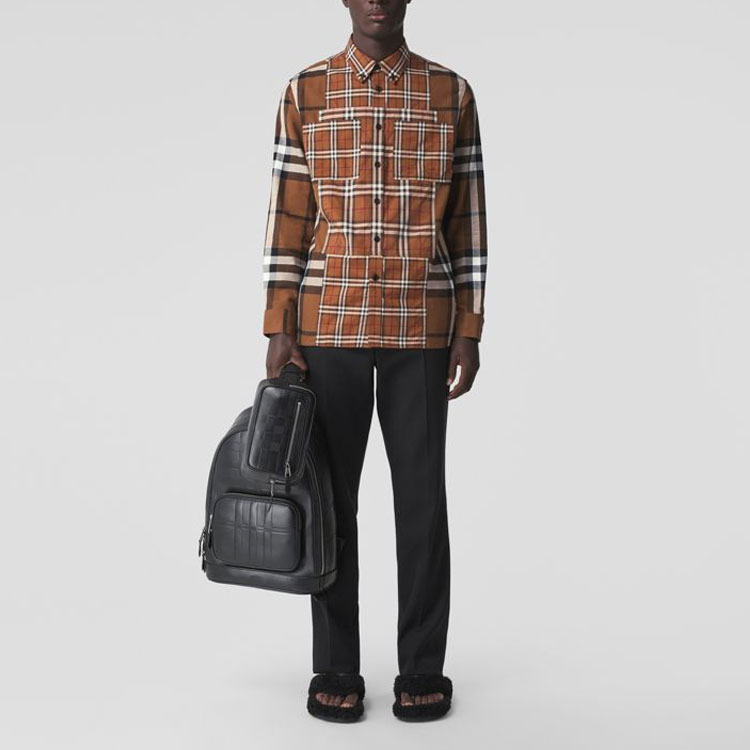 Lookbook Burberry SS22 Patchwork Check Flannel Shirt  Multicolor. 80501331