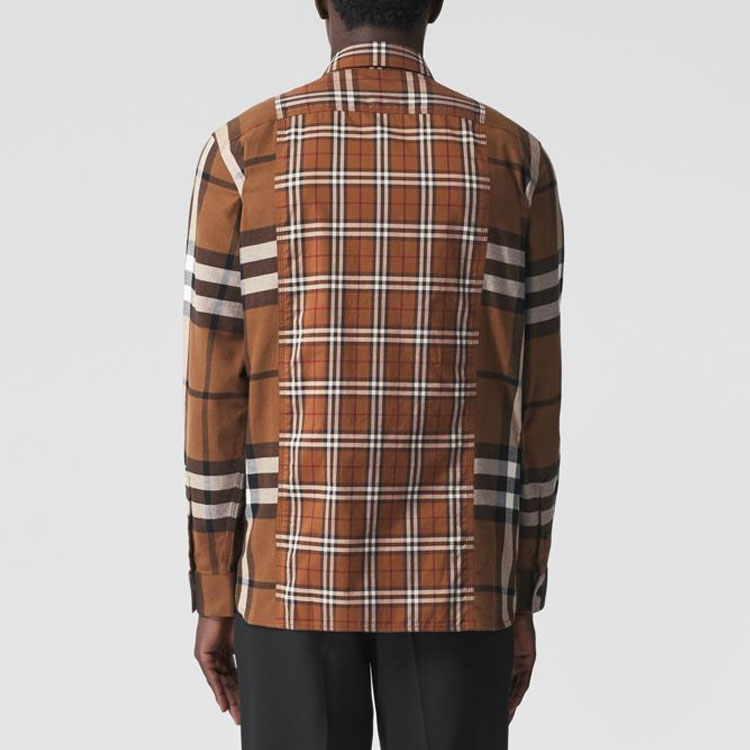 Shop Burberry SS22 Patchwork Check Flannel Shirt  Multicolor. 80501331