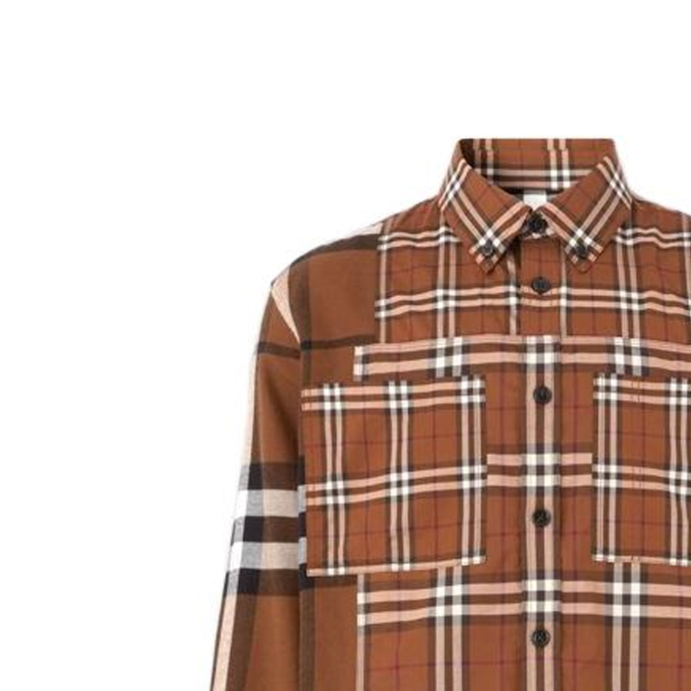 Purchase Burberry SS22 Patchwork Check Flannel Shirt  Multicolor. 80501331