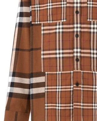 Burberry SS22 Patchwork Check Flannel Shirt Multicolor. 80501331 Details for Burberry SS22 Patchwork Check Flannel Shirt Multicolor. 80501331