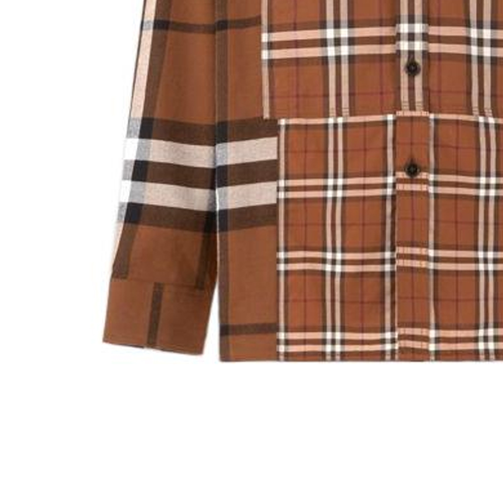 Sizing Burberry SS22 Patchwork Check Flannel Shirt  Multicolor. 80501331
