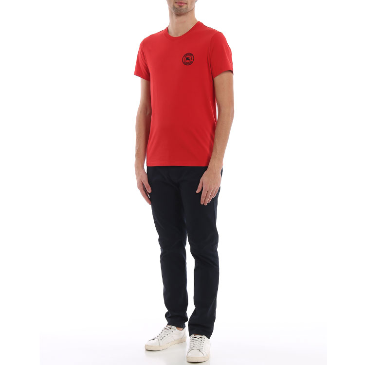Burberry SS22 Red Casual Equestrian Logo Crewneck Short Sleeve T-Shirt Men 80078151 圖 5