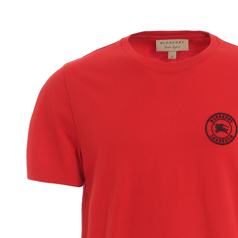 Burberry SS22 Red Casual Equestrian Logo Crewneck Short Sleeve T-Shirt Men 80078151 圖 6