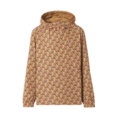 Burberry SS22 Reversible Tiger Print Hoodie Jacket - Honey Beige 80512871