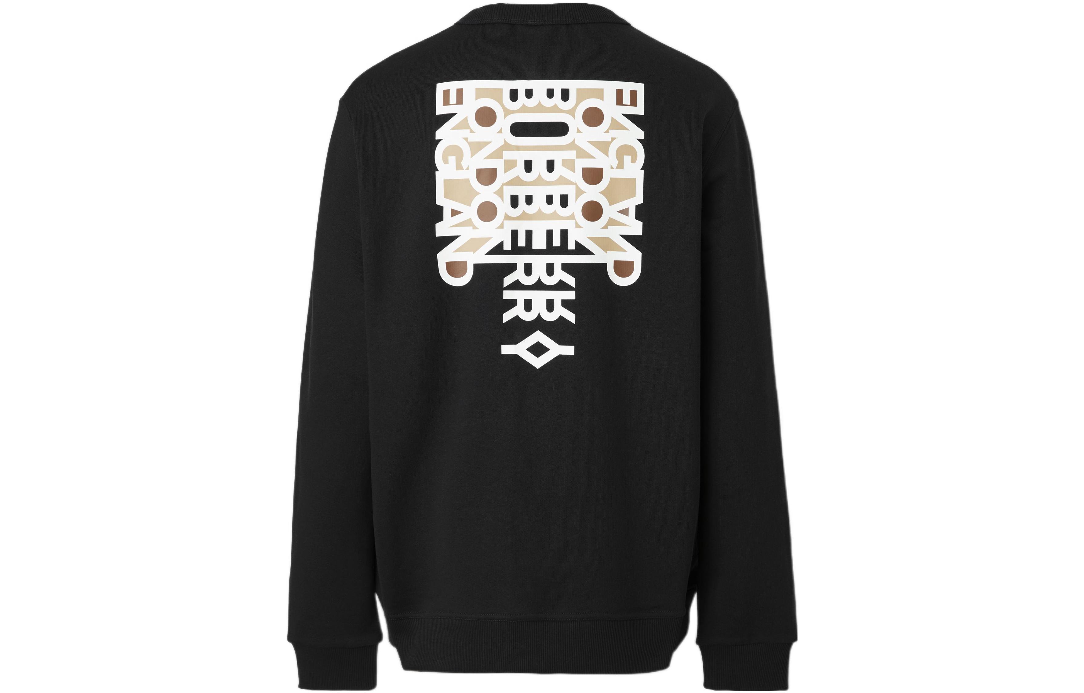 Order Burberry SS22 標語印花棉質圓領套頭衫黑色 80514641