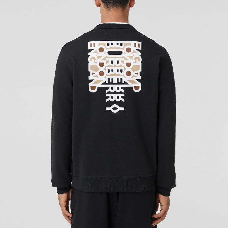Details for Burberry SS22 標語印花棉質圓領套頭衫黑色 80514641