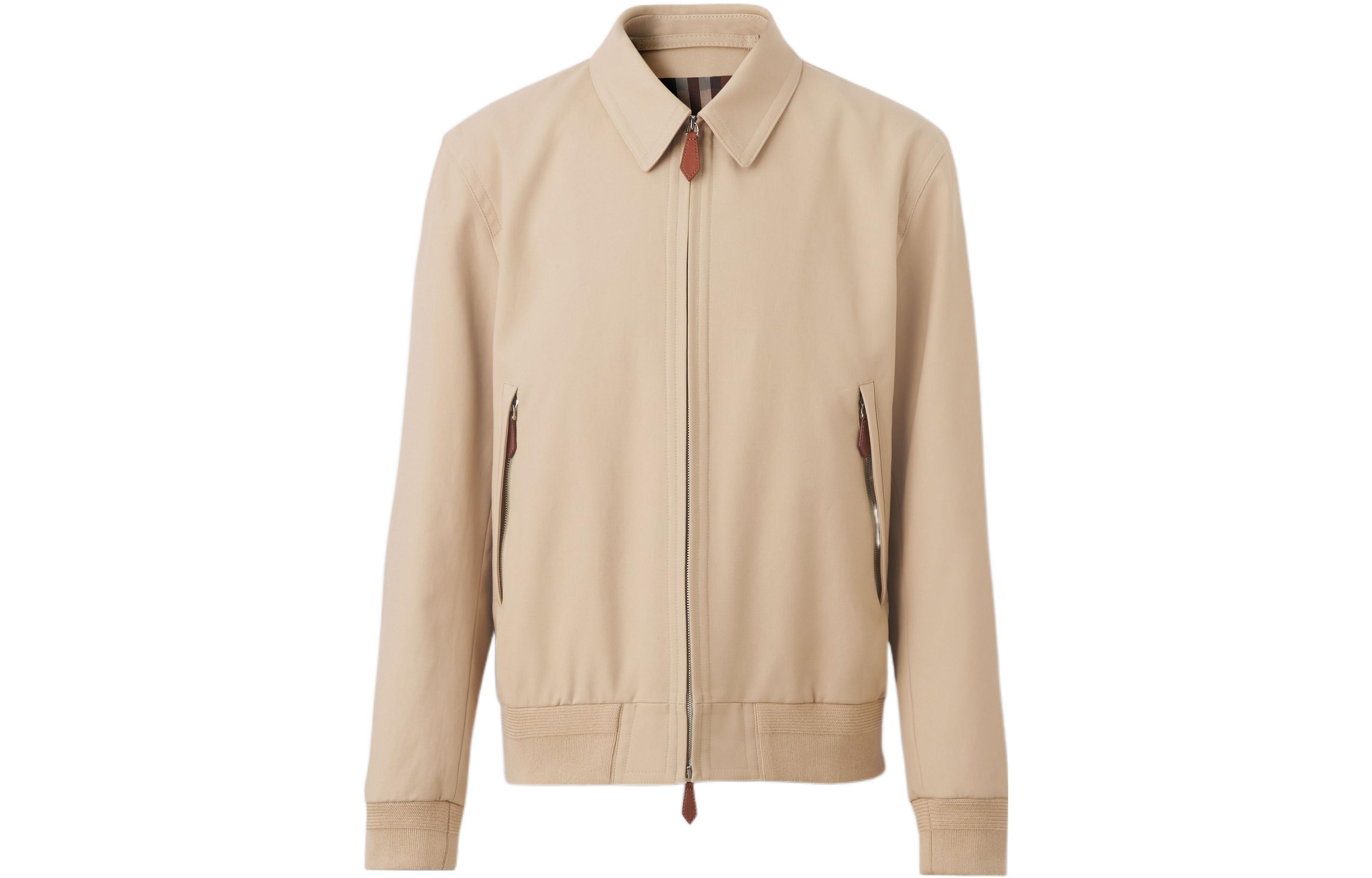 Burberry SS22 Solid Cotton Zip Jacket Light Tawny 80490671