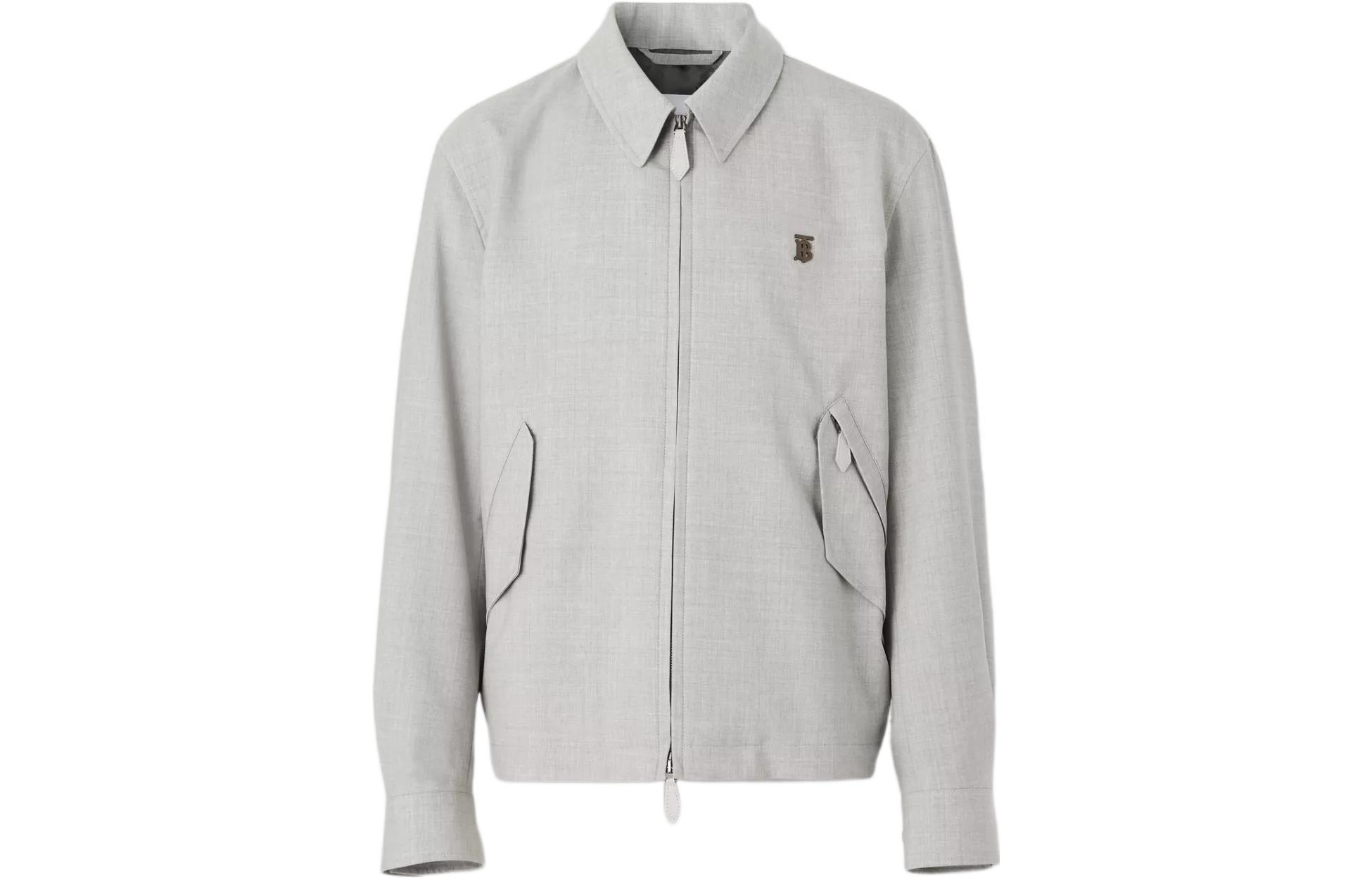 Burberry SS22 Solid Logo Jacket Grey Taupe Collection 80510341