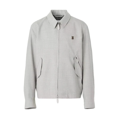 Burberry SS22 Solid Logo Jacket Grey Taupe Collection 80510341
