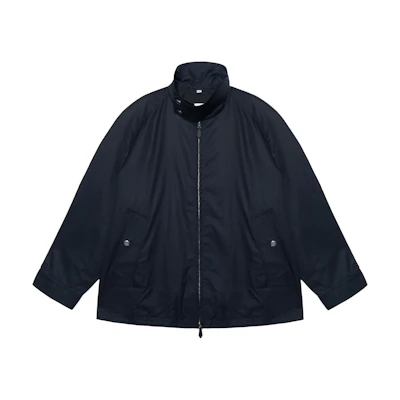 Burberry SS22 Solid Logo Zip Casual Jacket Navy Black 80509351