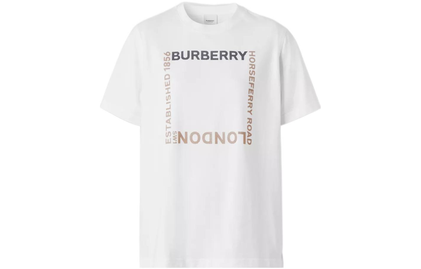 Burberry SS22 Square Print Cotton Short Sleeve Unisex T-Shirt White. 80644731 圖 2