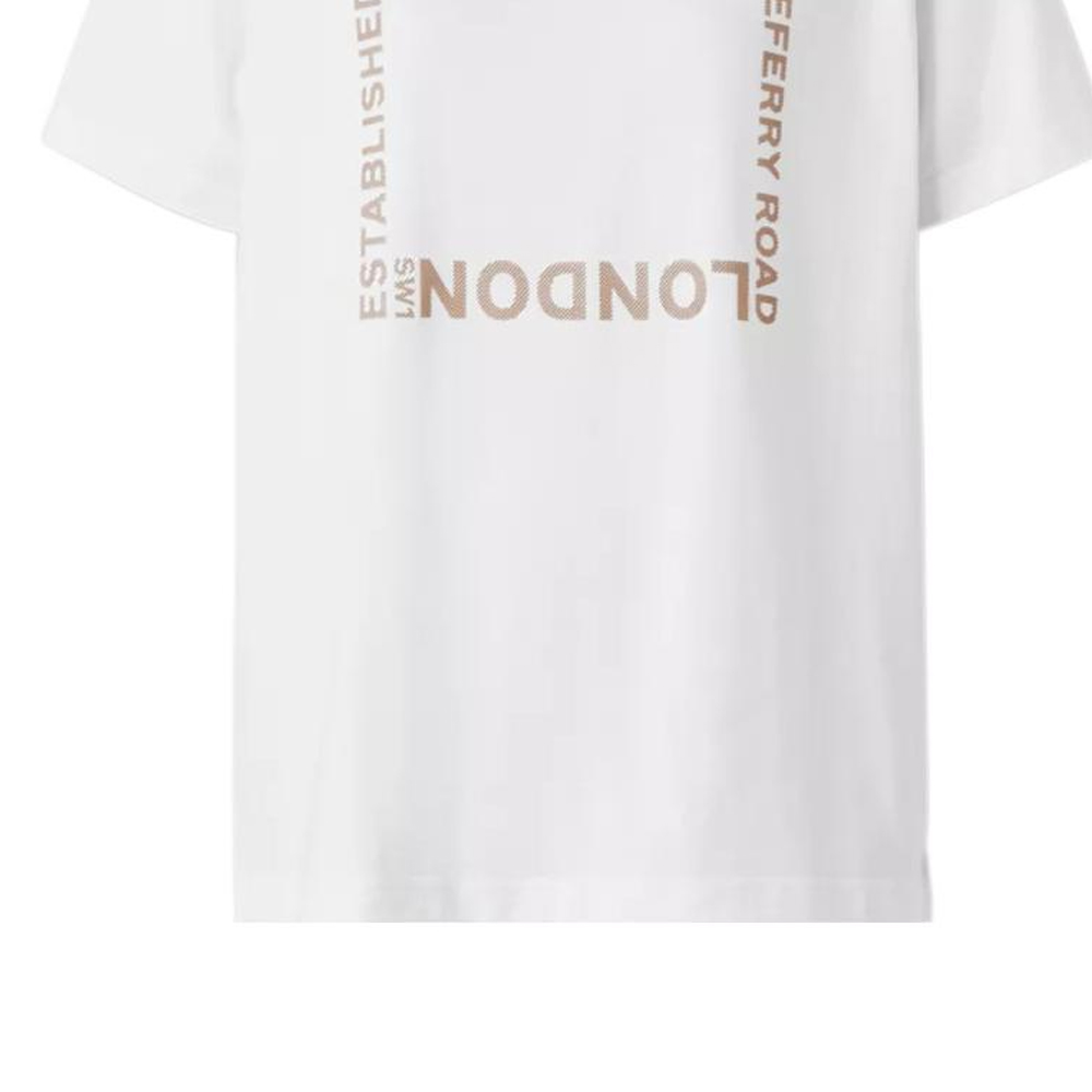 Burberry SS22 Square Print Cotton Short Sleeve Unisex T-Shirt White. 80644731 圖 6