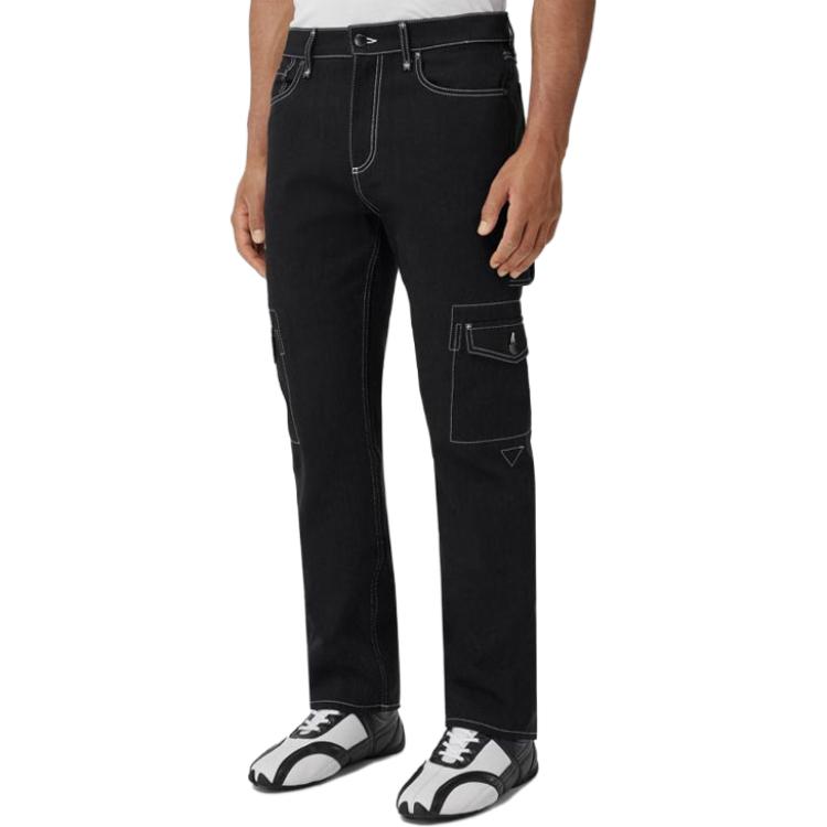 Purchase Burberry SS22 Straight Leg Contrast Stitch Jeans Black 80492961