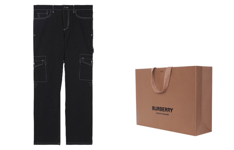 Details for Burberry SS22 Straight Leg Contrast Stitch Jeans Black 80492961