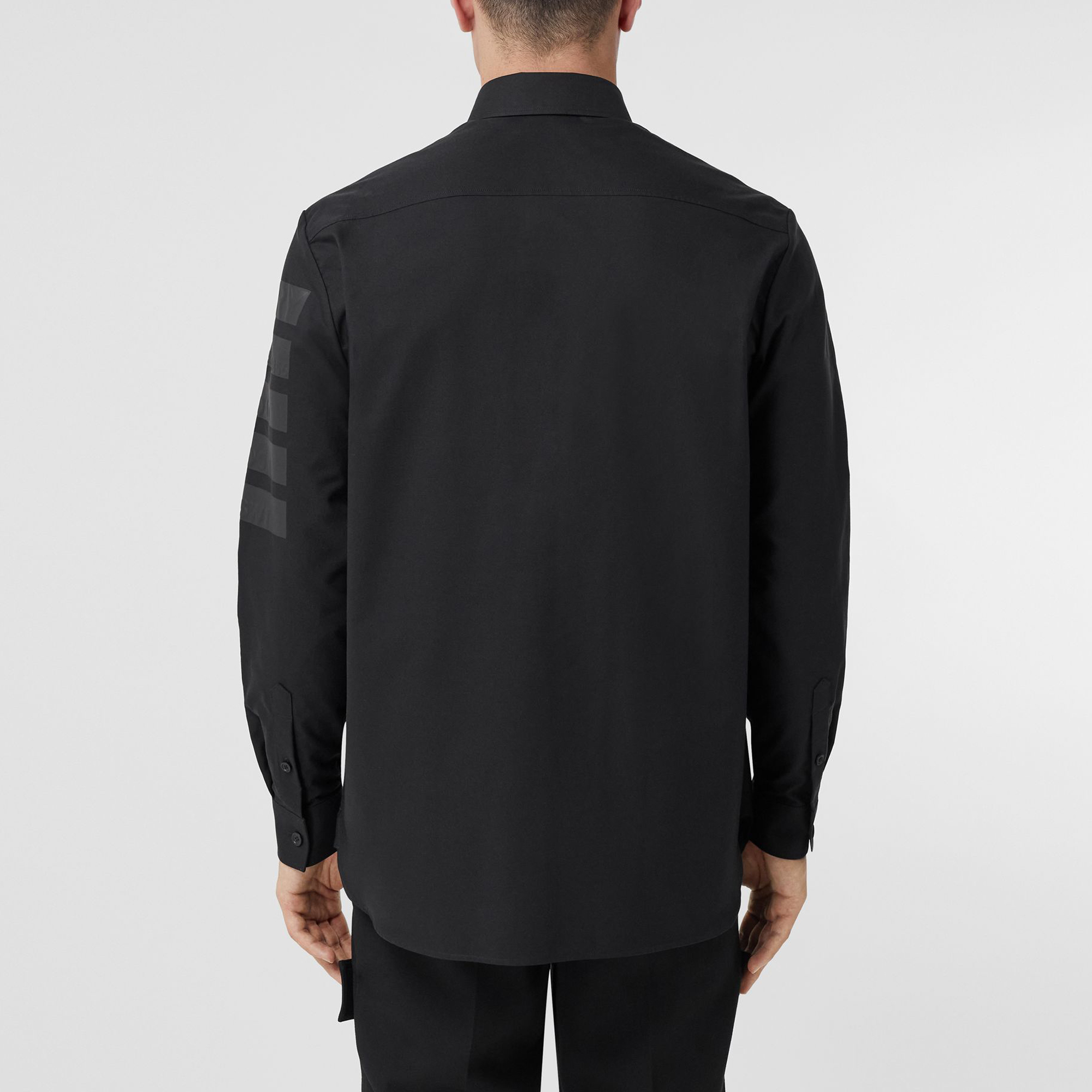 Burberry SS22 Striped Collar Long Sleeve Button-Up Shirt Black Menswear 80503691 圖 5