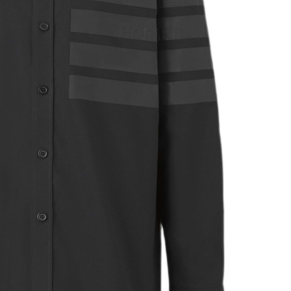 Burberry SS22 Striped Collar Long Sleeve Button-Up Shirt Black Menswear 80503691 圖 7