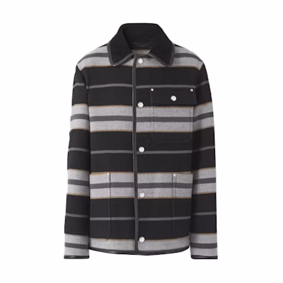 Burberry SS22 Striped Wool Jacket Black 80477831