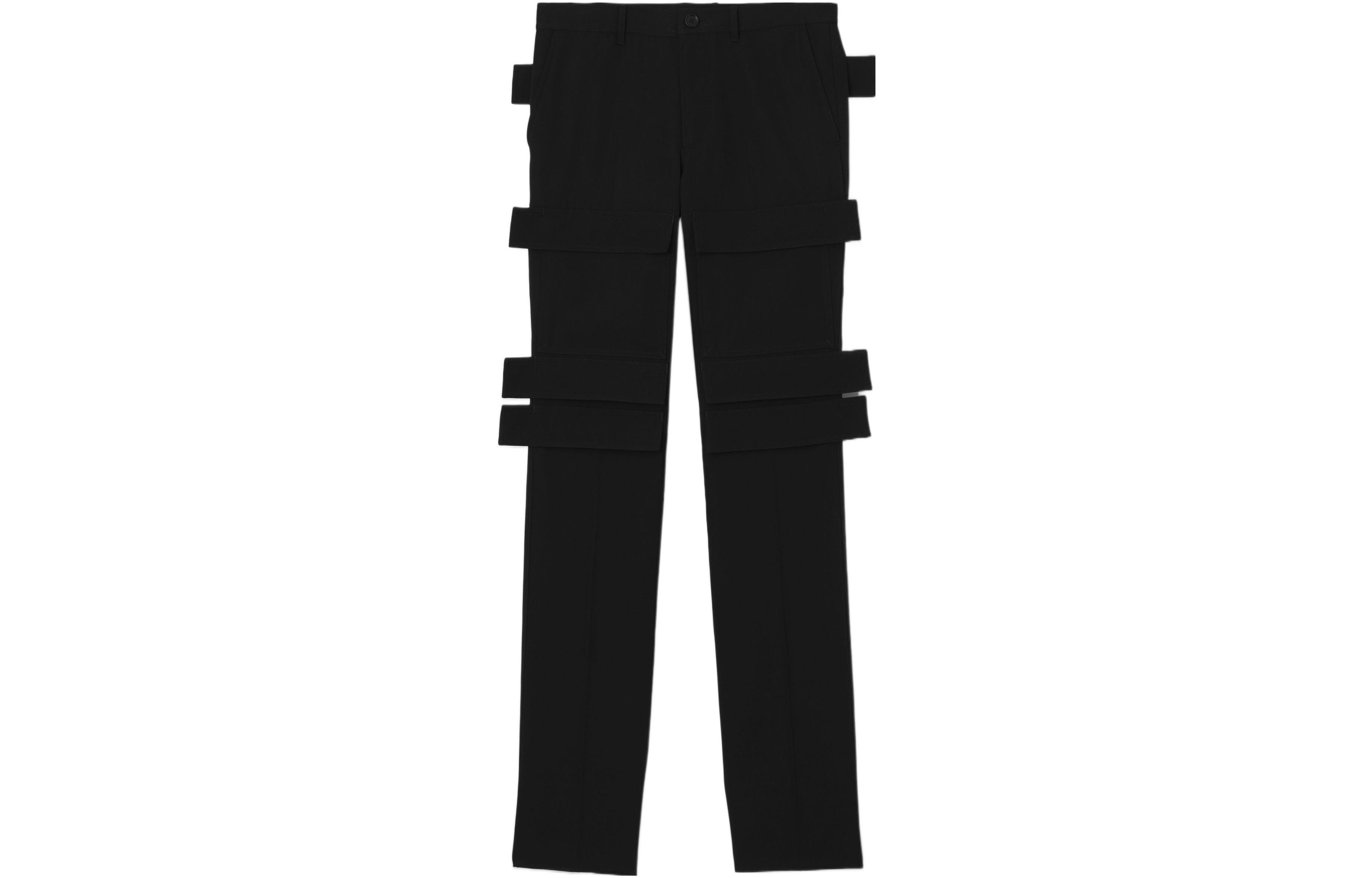 Burberry SS22 Textured Casual Workwear Pants Black Mens 80519111