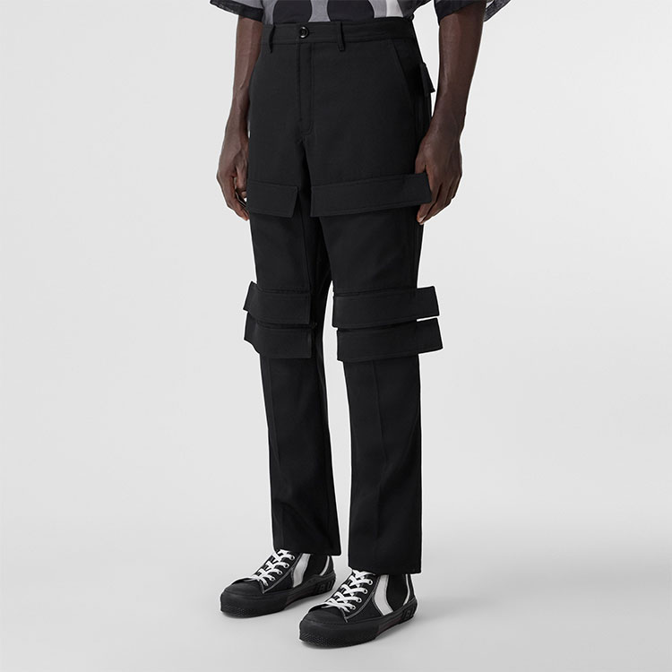 Burberry SS22 Textured Casual Workwear Pants Black Mens 80519111 圖 4