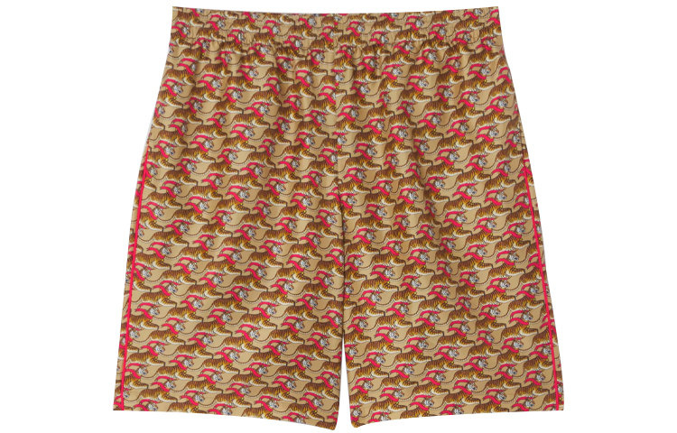 Burberry SS22 Tiger Print Straight-Leg Casual Shorts Men’s Honey Beige. 80513221 圖 2