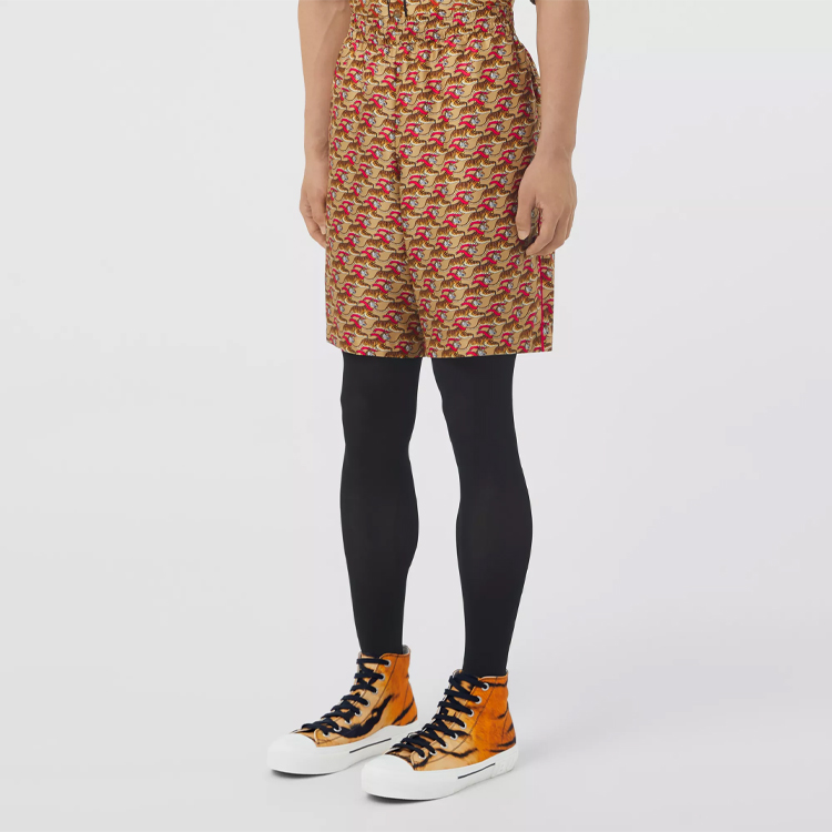 Burberry SS22 Tiger Print Straight-Leg Casual Shorts Men’s Honey Beige. 80513221 圖 5