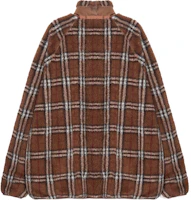 Lookbook Burberry SS22 Jaket Fleece Pria Panel Vintage Check Deep Birch Brown. 80478681
