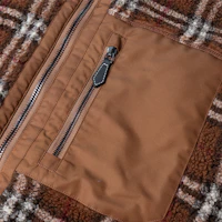 Sizing Burberry SS22 Jaket Fleece Pria Panel Vintage Check Deep Birch Brown. 80478681