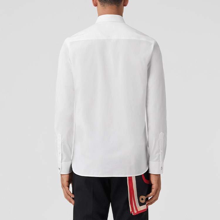 Burberry SS22 White Logo Print Pocket Button-Up Long Sleeve Shirt Men. 80502631 圖 4