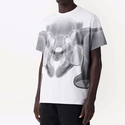 Burberry SS22 White Transparent Teddy Bear Print Short Sleeve T-Shirt Mens. 80483291 Details for Burberry SS22 White Transparent Teddy Bear Print Short Sleeve T-Shirt Mens. 80483291