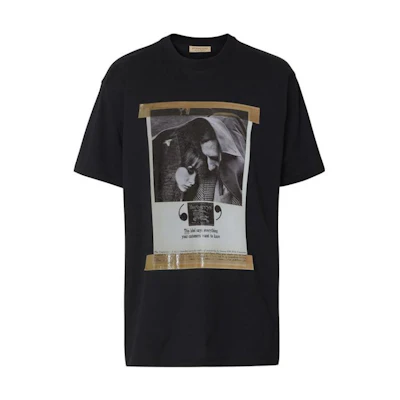 Burberry SS23 1965 Archive Graphic Cotton Crewneck T-Shirt Men’s Black 80099741